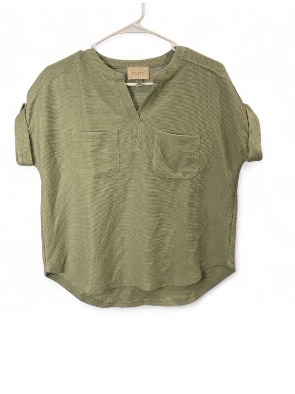 Cupio Olive Short Sleeve Pocket Tee
